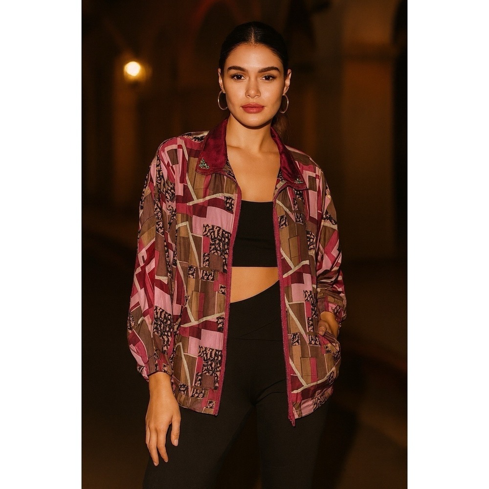 Vintage Women's Jacket Windbreaker Silk